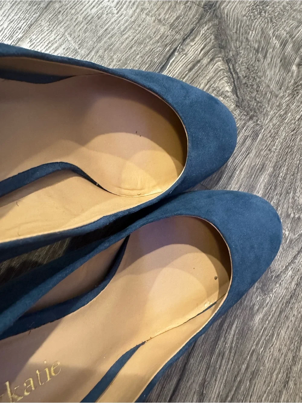Kelly & Katie Navy blue Suede High Heel Pumps peacock mic Isabella size 8.5 - Picture 6 of 10
